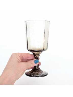 Vintage Libbey Brown Facets Water Goblet